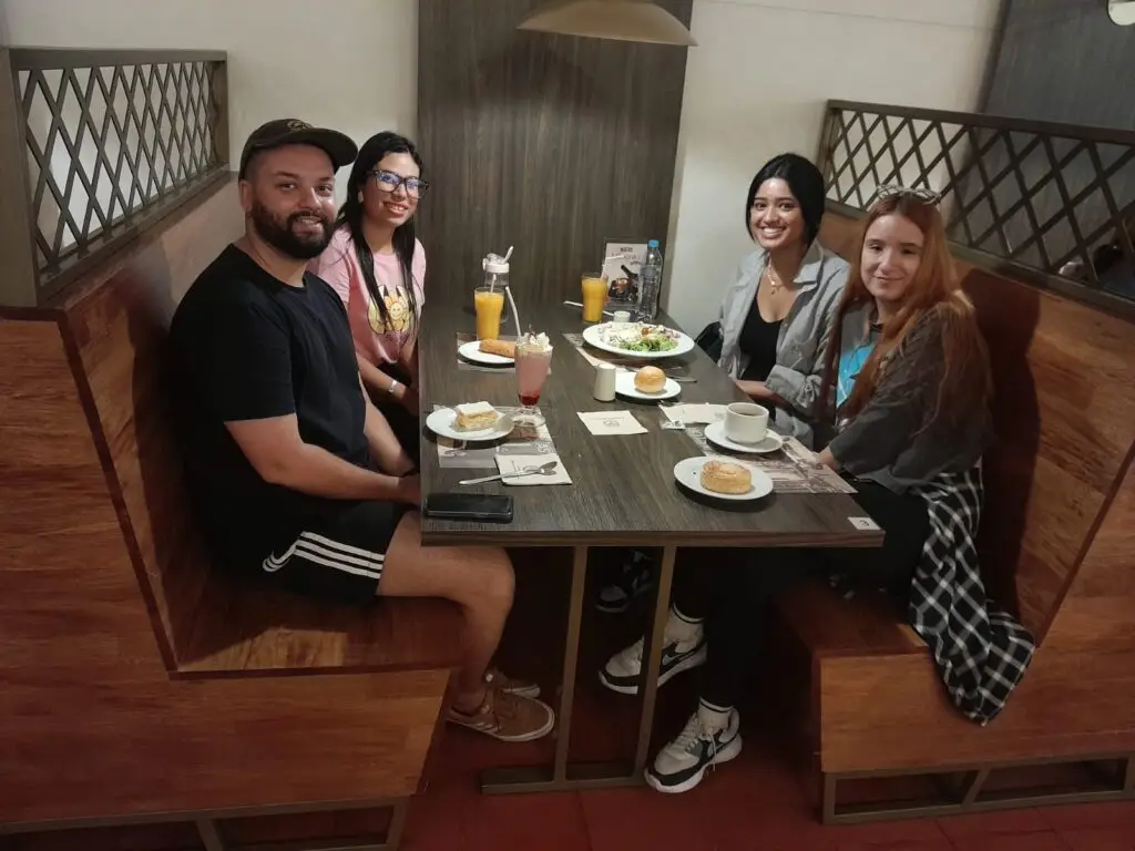 Students in a restaurant in Medellin