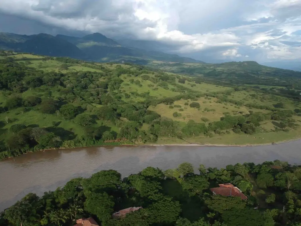 View from above of the Cauca River